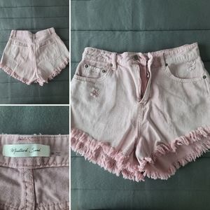EUC - NanaMacs - Blush, Frayed Denim Shorts
